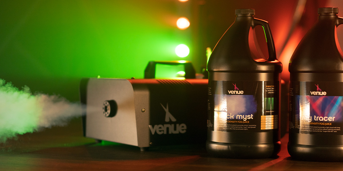 Venue Specter Fog Machine With 2 Juice Bottle On Side